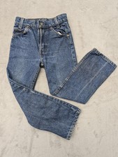 VTG Levis Kids 7 Blue Straight Orange Tab 100 Cotton Denim Pants Distressed