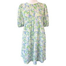 Asos Design Sheer Spring Watercolor Floral Maternity Dress Womens 2 Puff Sleeve
