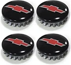 4x 83mm Gloss Black RED Wheel Center Caps Fits Chevy Silverado Suburban Tahoe