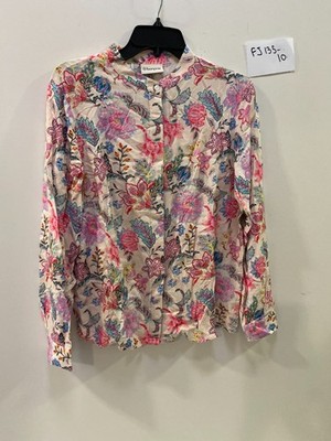 BON PRIX Pink Floral Long Sleeve Blouse    UK 16   (FJ135-10)