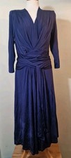 Bombshell Deep Purple Stretch Long Sleeved Long Dress With Tie Belt Size 3 BNWOT