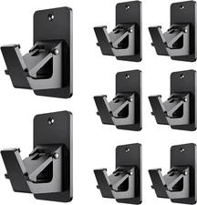 Adhesive No Drill Curtain Rod Brackets - Heavy Duty 30LB Holders for Bathroom