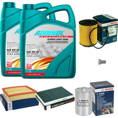BOSCH Inspektionspaket 10L ADDINOL SUPER LIGHT 5W-40 für VW Passat Variant 3B6