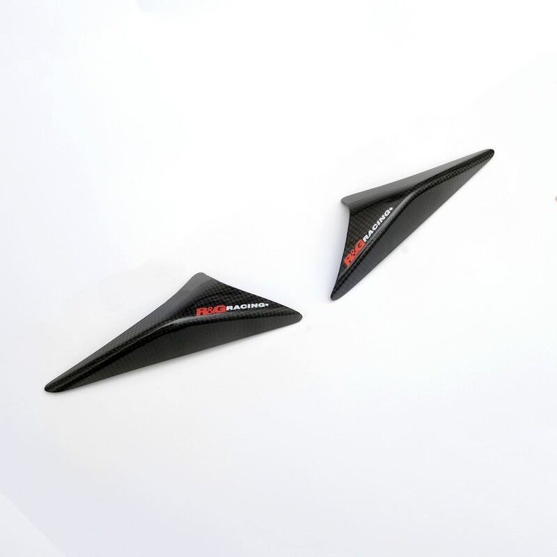 Sliders de coque arrière R&G RACING en carbone brillant premium pour moto