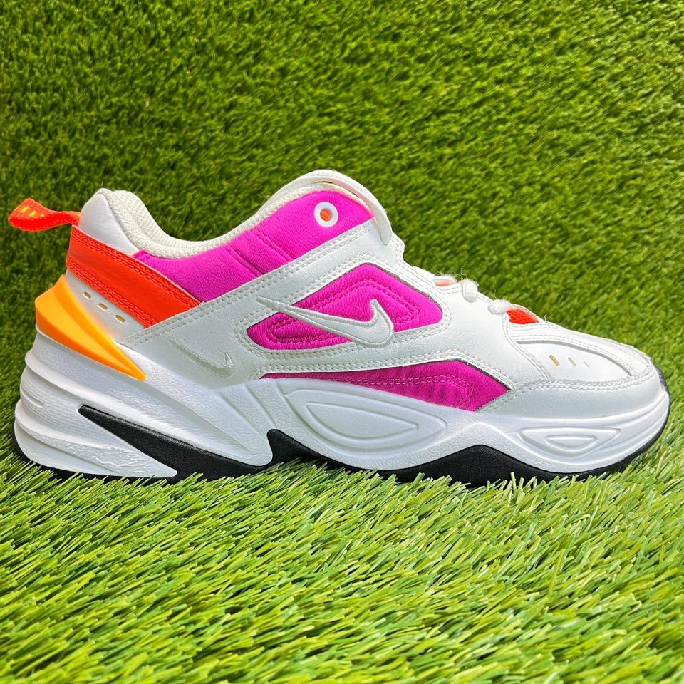 Nike M2K Tekno Womens Size 8 White Pink Orange Athletic Leather Shoes Sneakers - Image 4 of 4
