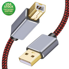 USB Printer Cable Type a Male to B Male 1.5Ft High Speed Compatible HP Canon