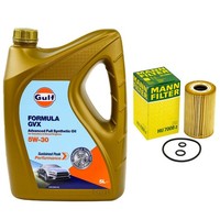 MotoröL Set Gulf Formula GVX 5W-30 5 Liter + ÖLfilter FüR Audi Seat Skoda VW 2.0