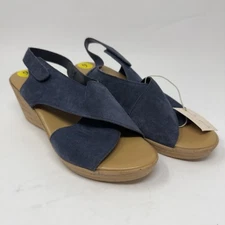 Mila Paoli Shoes Womens Size 9 Suede Wedge Sandals Made in Italy Leather Comfort