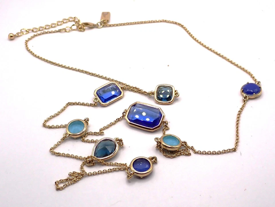 Kate Spade Necklace, Goldtone Chain, Blue Cut Glass Spacers 37 in. - Image 3 of 4