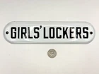 VINTAGE GIRLS LOCKERS PORCELAIN SIGN ADVERTISING 1950S RARE NEW OLD STOCK NOS