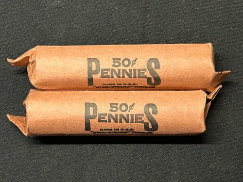 Wheat Penny 2 Rolls Wheat Cent Lot Mix Years 100 Coins Bank Teller's Estate. #3