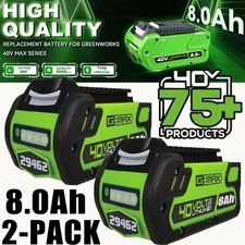 40V 8.0Ah For Greenworks G-MAX 40 Volt Lithium Battery 29472 29462 29252 20202