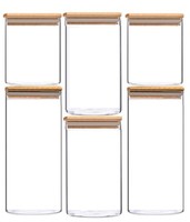 6-Teiliges Glas Vorratsdosen-Set Mit Bambusdeckel – Stilvoll & Luftdicht