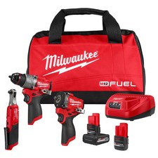 Milwaukee 3424-23 M12 FUEL 12V Lithium-Ion Cordless 3-Tool Combo Kit