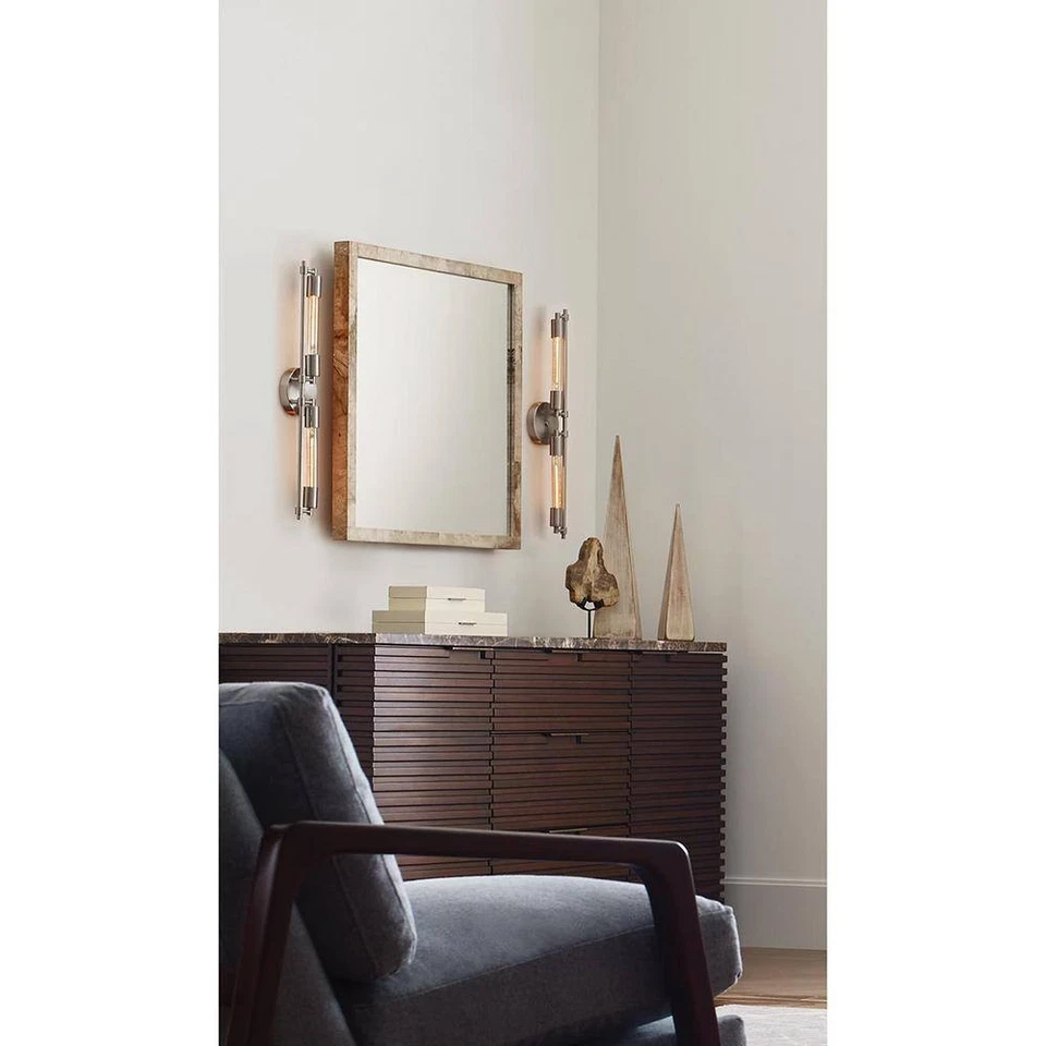 Progress Lighting Circuit 2 лампы матовый никель городской промышленный светильник для туалетного столика - Изображение 3 из 4