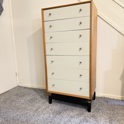 Stylish 1950's Tallboy Chest Of 7 Drawers G Plan E Gomme Tola Librenza Mid Cent. - Picture 18 of 22