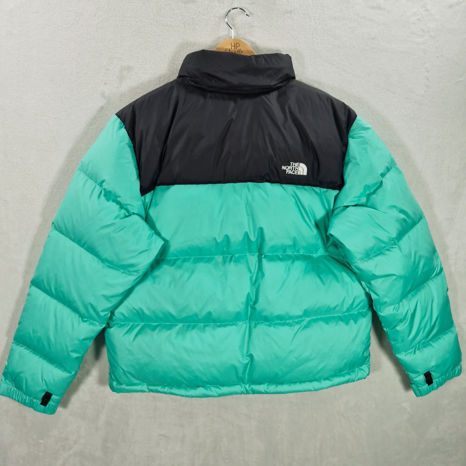 The North Face Nuptse Puffer Coat Womens XL Black Turquoise 700 1996 Retro New thumbnail 6