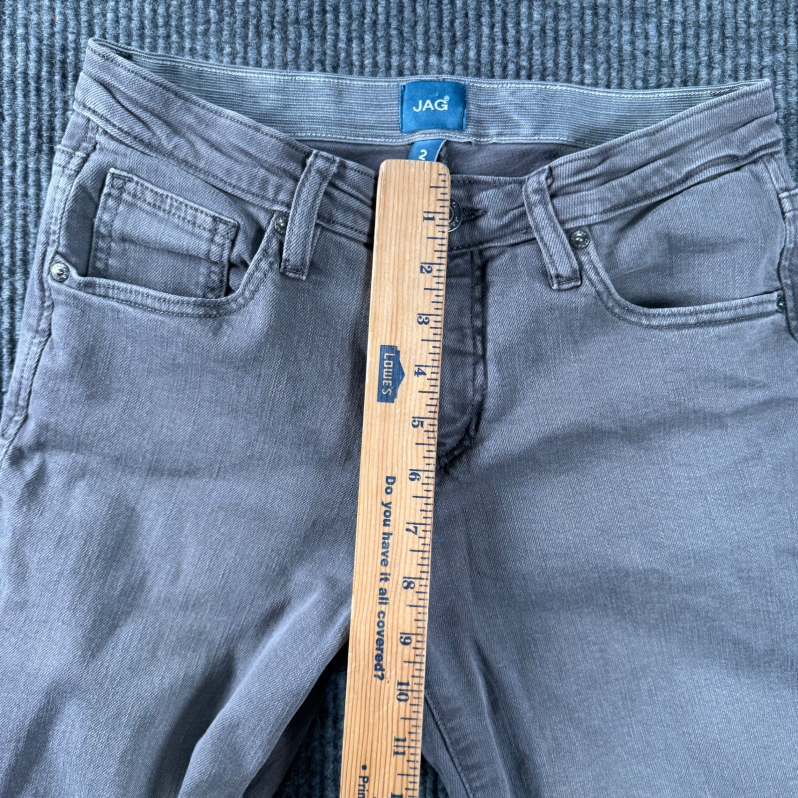 JAG Carter Girlfriend Jeans Womens 2/26 Gray Mid Rise Slim Stretch Casual