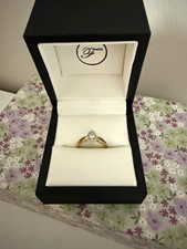 9ct Yellow Gold 0.30ctw Pear Diamond Halo Solitaire Engagement Ring Size O
