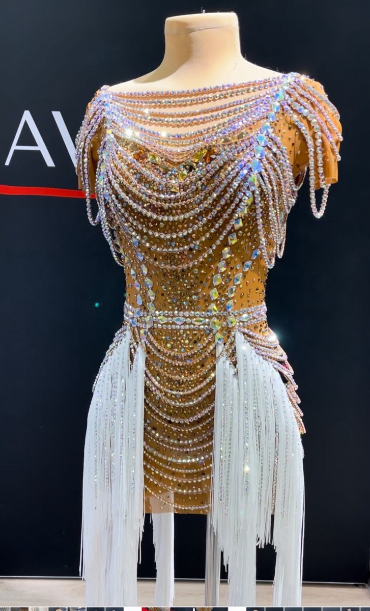 gold latin dress Stunning Dance by SAVICH Art Style-Color-Dim:AP1E211044_BI412_M