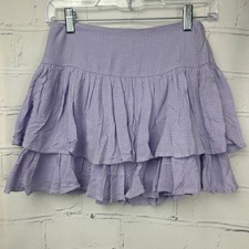 Forever 21 Dusty Lavender 'light Purple Ruffled Short Skirt Womens M Coquette