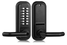 Mechanical Keyless Door Lock Waterproof Matte Black Handle Universal Auto-Lock