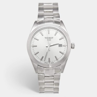 Tissot Gentleman T127.410.11.031.00 Silber Zifferblatt Edelstahl Herren Armba...