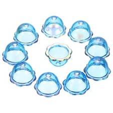 20Pcs Bell Flower Beads, Acrylic Flower Caps Floral Beads, Dark Blue