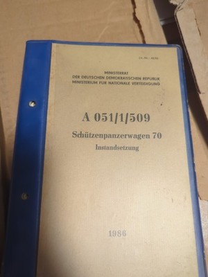 NVA  VORSCHRIFT A 051/1/509 SCHÜTZENPANZERWAGEN Instandsetzung,SPW