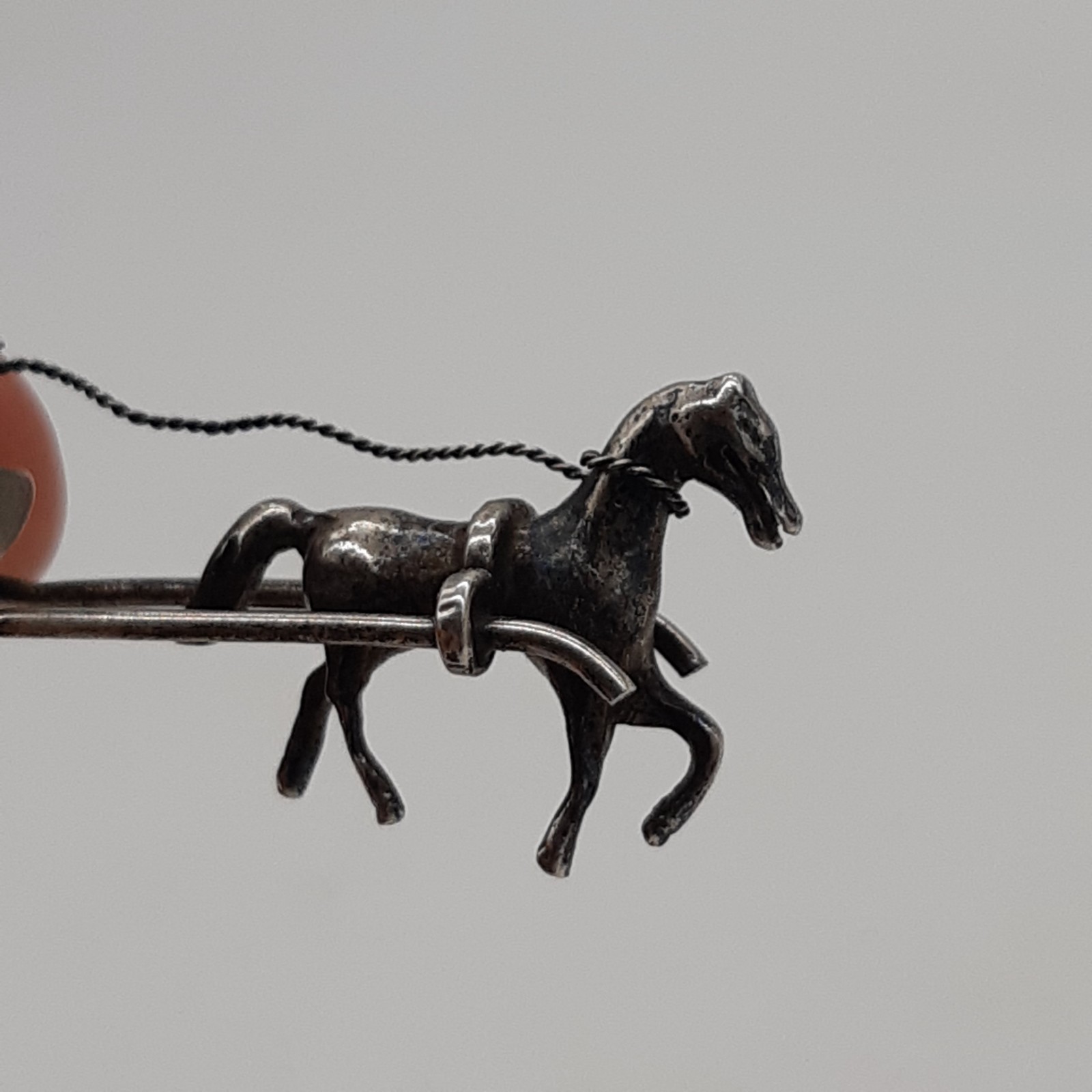 Vintage Sterling Silver Miniature Horse Drawn Rickshaw Hansom Cab Moveable image 4