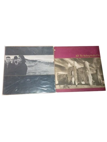 2 U2 Lot The Joshua Tree +  Unforgettable Fire LP Vinyl Record Vintage