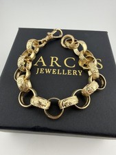 9ct Gold Belcher Bracelet 8.5" 13.5mm 32.9g approx