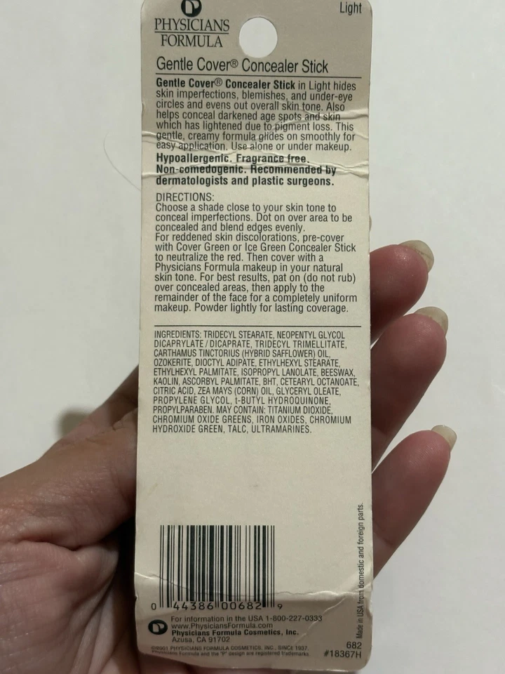PHYSICIANS FORMULA Gentle Cover LIGHT Concealer Stick Corrector Old Formula!! - Image 3 of 3