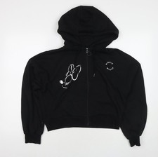 Womens UK S Regular Disney Black Pullover Hoodie