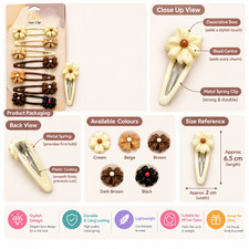 Flower Hair Clips   Stylish Bow Design 1 Pack Girl And Women