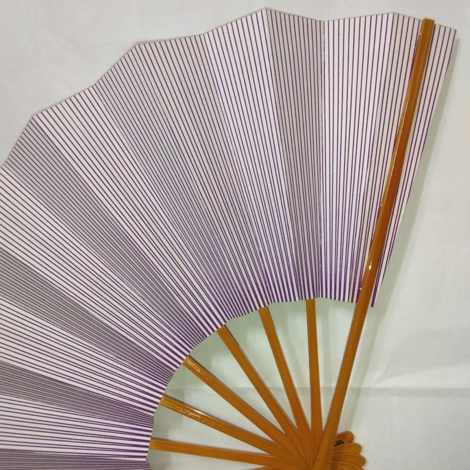 Japanese Purple Striped Folding Fan Maisen Izumi-ryu Hanayagi-ryu Mint ...
