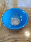 Pyrex Blue 325 2.5L Mixing Bowl Vintage Solid Color Clear Bottom Marked USA