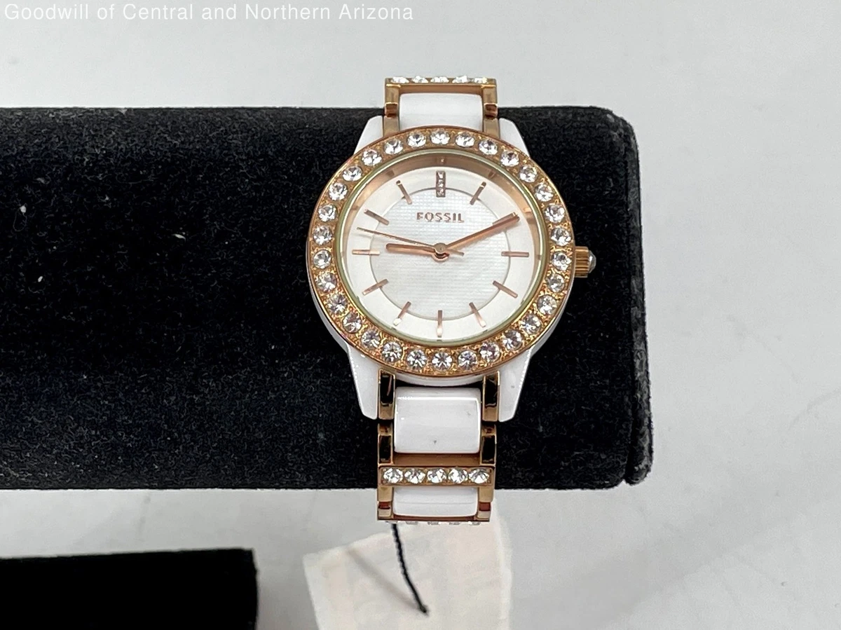 Fossil White Ceramic Watch with Cream Tone Bezel and Dial Accents Fossil FB-01 White Watch CE1107 : Amazon.ae: Fashion main image 2