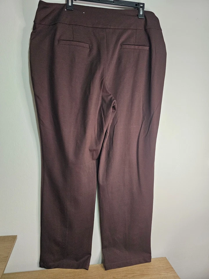 Cato Mid-Rise Pull-On Casual Flare Leg Career Pants Women's XL Brown Pockets - Image 4 of 4