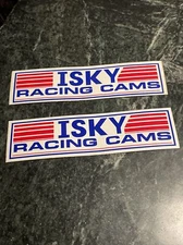 2  Vtg Classic Isky Racing Cams Decals Stickers NHRA Hot Rod NASCAR Lot 8”