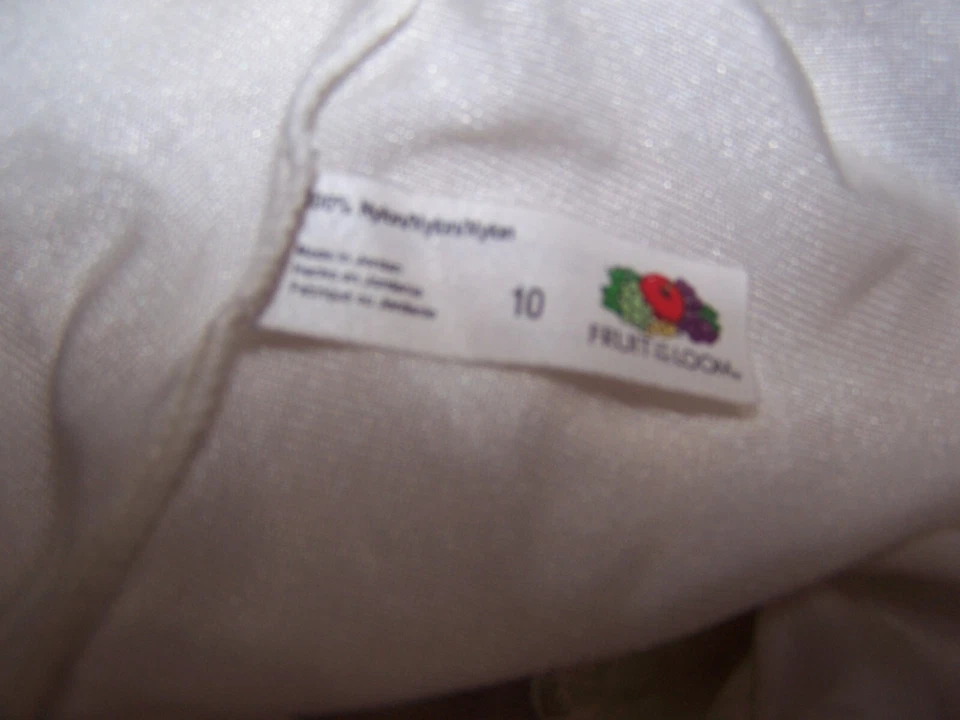 Bragas De Colección Fruit Of The Loom Blanco Pierna Alta Resbaladizas Nylon Sissy Granny Talla 10 Foto 3 de 3