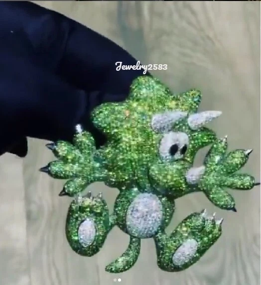 Colgante de plata 925 con personaje personalizado de circonita cúbica multicolor de 3,99 quilates para hombre REGALO Foto 3 de 4