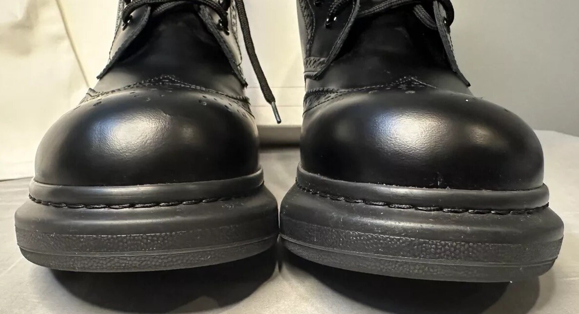 ALEXANDER MCQUEEN Hybrid Brogue Leather Combat Boots Black Sz 43/US 10 $780 Alexander McQueen Hybrid Brogue Boot Black Men main image 4