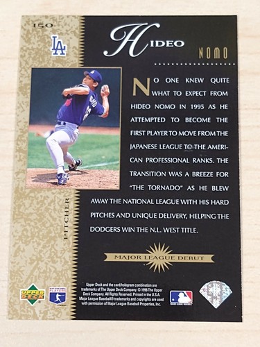 1996 Upper Deck Beat The Odds Hideo Nomo #150 Dodgers - Picture 2 of 2