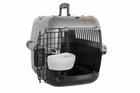 RAC Pet Carrier Top Loading Plastic Portable Transport Cage Black/Silver