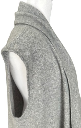 Halogen 100% Cashmere Long Cardigan Sleeveless Duster Gray One Size - Picture 6 of 10