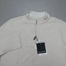 Mizzen+Main Proflex 1/4 Zip Pullover Performance Golf Sweater Khaki Wicking