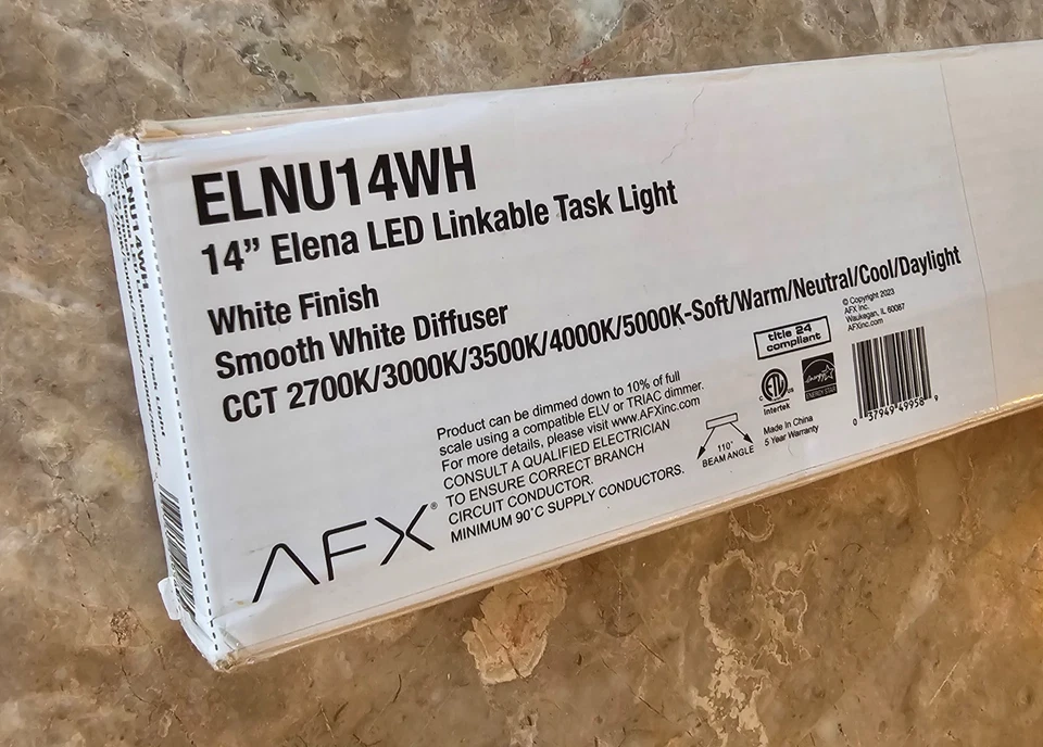 AFX ELNU14WH  14" LED Linkable Task Light, White  READ missing small parts - Image 3 of 4
