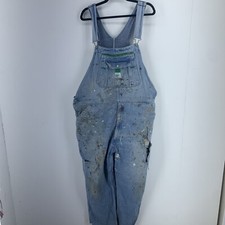 Liberty Mens 44 Bib Overalls Paint Work Holes Distressed Grunge Cut Hems