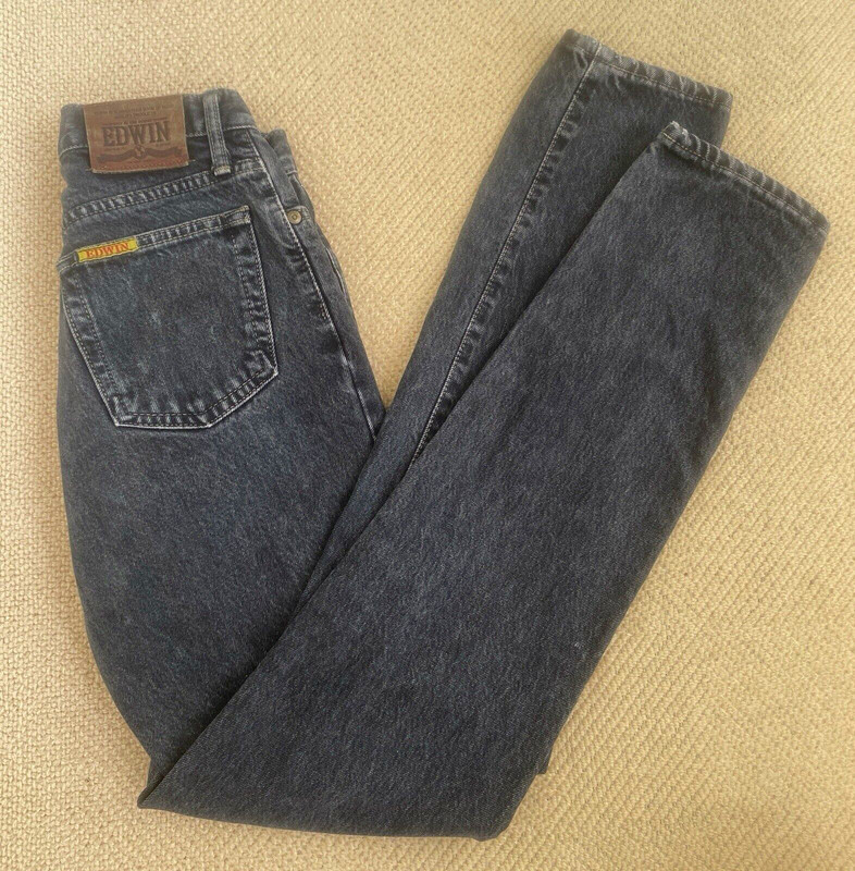 Vtg. 1988 Edwin Jeans Black, Wm 28/32 American Slim